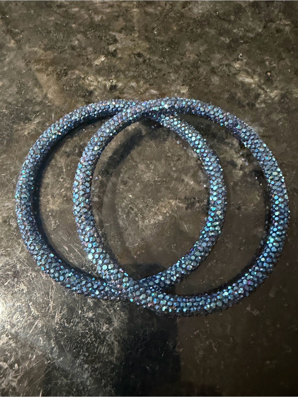 Blue Crystal Bangle Bracelets - by Jacqueline Kent